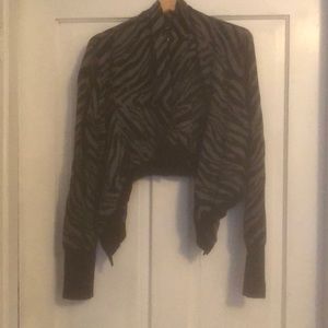 Express Zebra Crop Cardigan